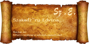 Szakmáry Edvina névjegykártya
